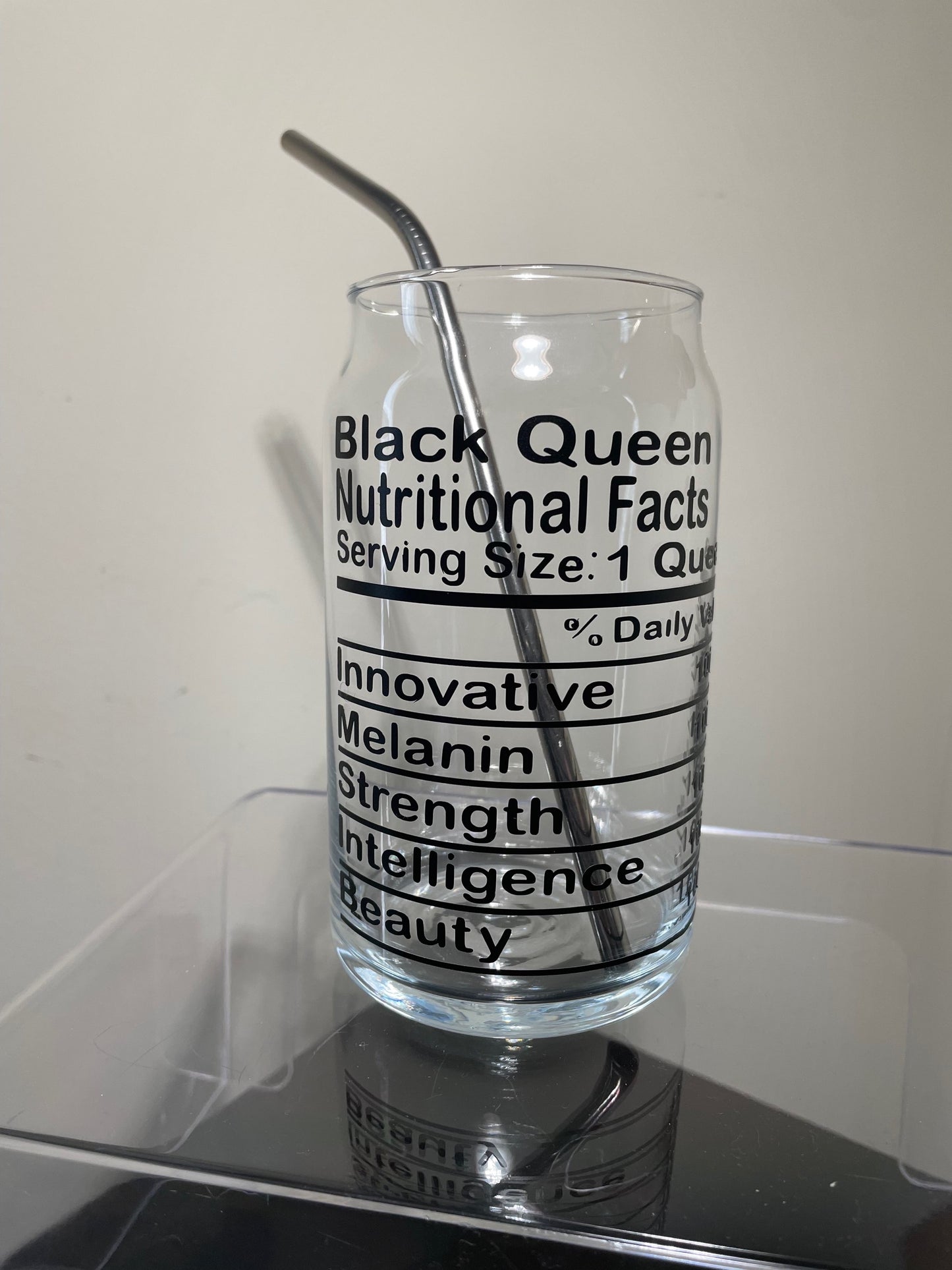 Black Queen Nutrition Facts Glass Cup